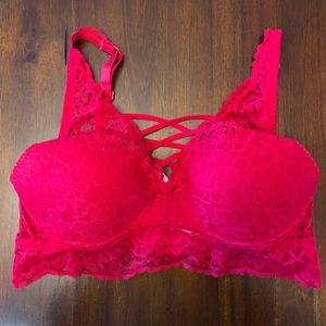 PINK Lace Bralette. Size Medium